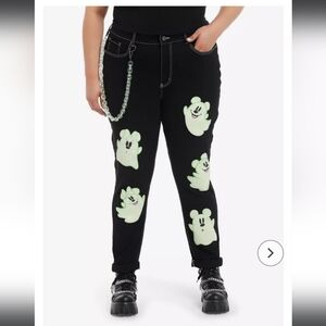 Her Universe Disney Halloween Ghost Glow-In-The-Dark Mom Jeans Plus Size